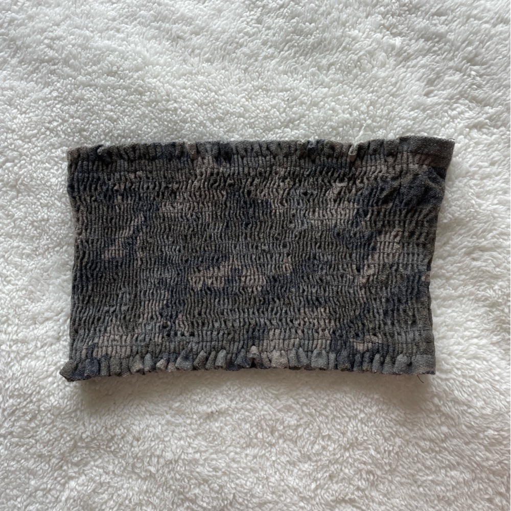 TUBE TOP - ARMY PRINT- CROPPED - LOVE VINTAGE